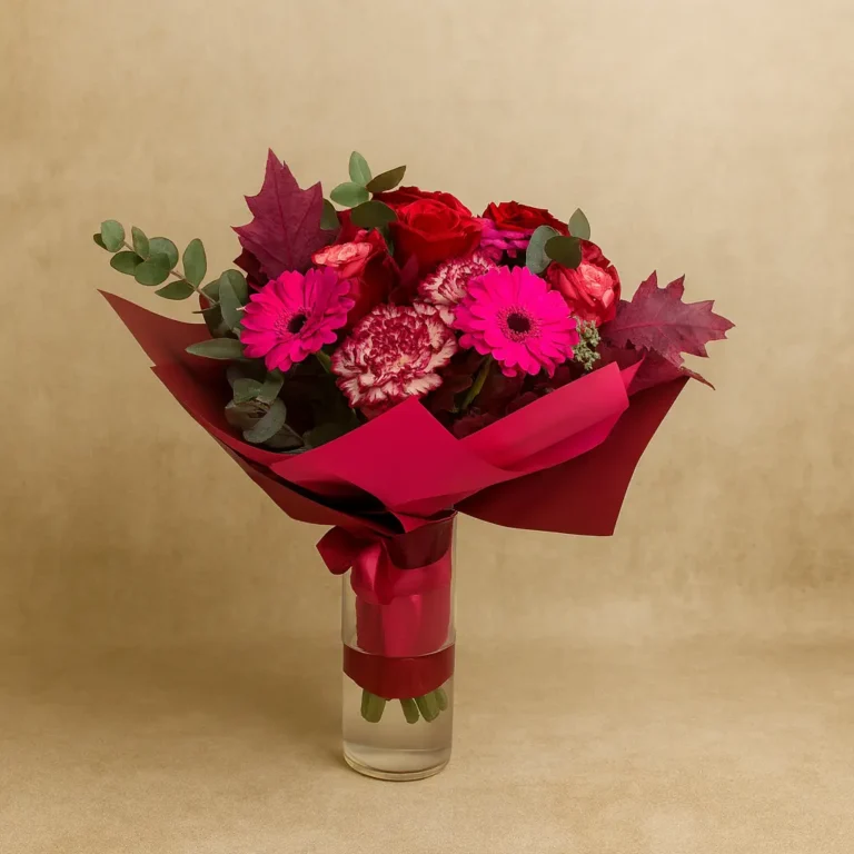 bukiet kwiatów rubinowy blask