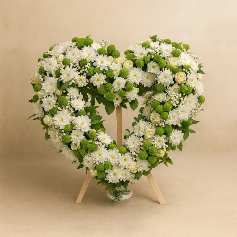 wieniec pogrzebowy biały serce